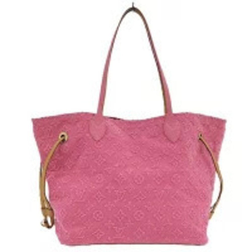 LOUIS VUITTON Neverfull Tote Bag Monogram Denim Rose Pink